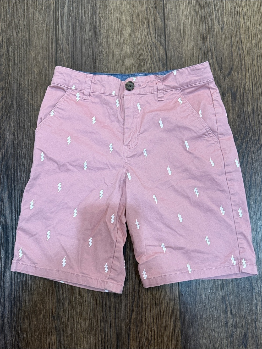 Cat & Jack Pink Lightning Print Chino Shorts, size 10